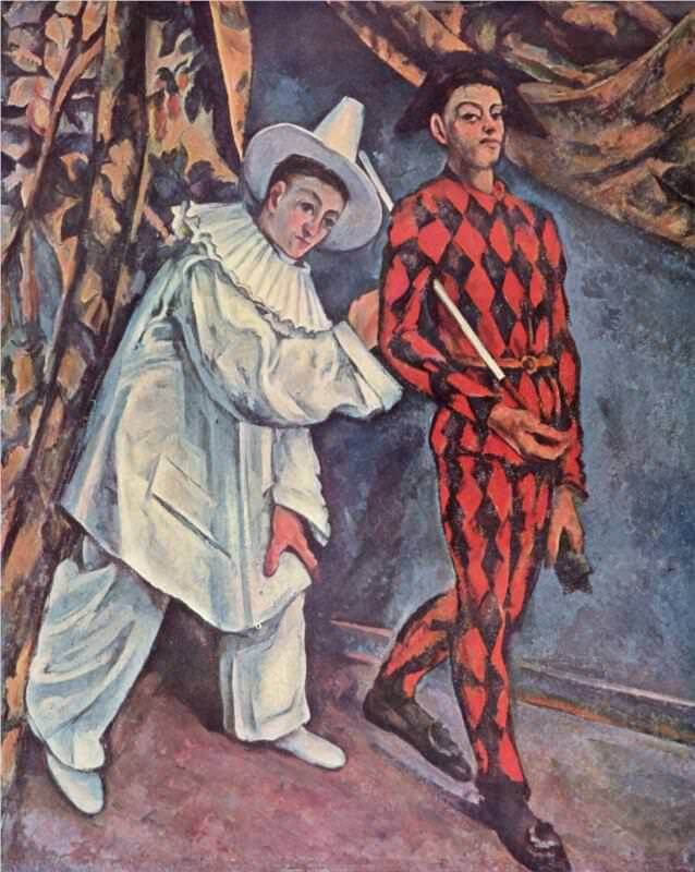 Pierrot and Harlequin, 1888 - by Paul Cezanne