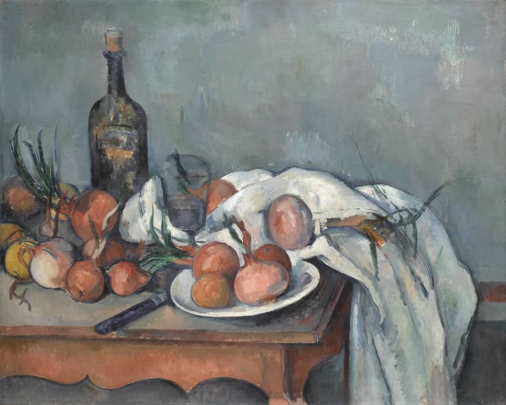 Still Life with Onions and Bottle, 1895-1900 by Paul Cezanne