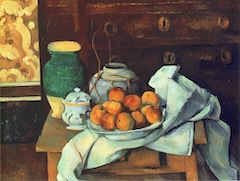 Still life in front of a Chest of Drawers by Paul Cézanne