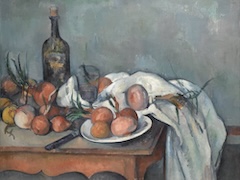 Still Life with Onions and Bottle by Paul Cézanne
